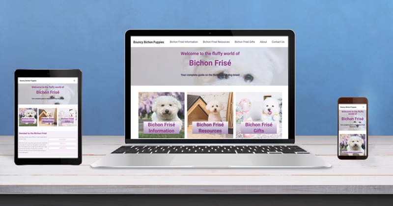 Website Design for Bouncy Puppies